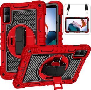 Чехол Carbon Armor Cover Tablet на Xiaomi Redmi Pad SE (11") / (красный + черный) 093765 фото
