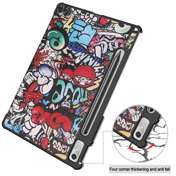 Шкіряний чохол книжка Crazy Horse для Lenovo Tab P11 Pro 2nd Gen graffiti 093984 фото