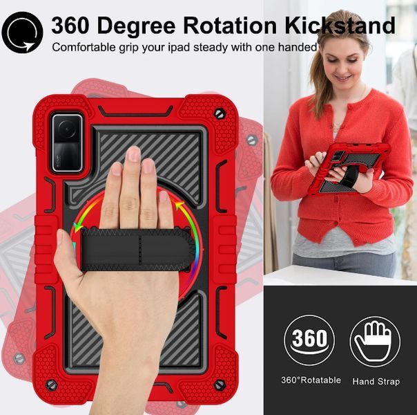 Чохол Carbon Armor Cover Tablet на планшет Xiaomi Redmi Pad SE (11") / (червоний + чорний) 093765 фото
