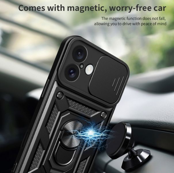 PC + TPU чохол Camshield Armor для iPhone 16 / чорний 098577 фото