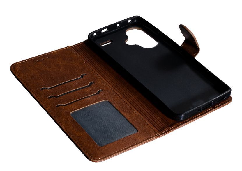 Кожаный чехол книжка Business book на Xiaomi Redmi Note 13 Pro Plus (5G) / темно-коричневый 095958 фото