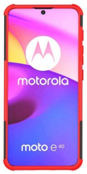 PC + TPU чохол Armor на Motorola E40 червоний 89506 фото