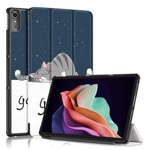 Кожаный чехол книжка Crazy Horse для Lenovo Tab P11 (2nd Gen) 11.5" / good night 093853 фото