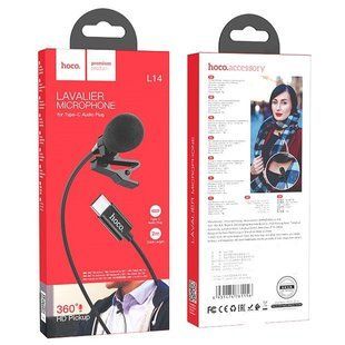 Мікрофон-петличний HOCO L14 Lavalier microphon 3,5 mm з Type-C 85598 фото