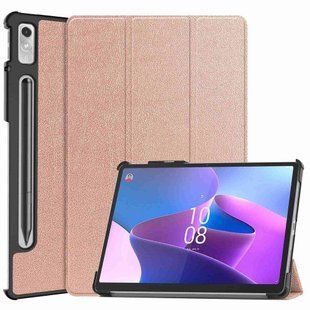 Кожаный чехол книжка Crazy Horse для Lenovo Tab P11 Pro 2nd Gen rose gold 093979 фото