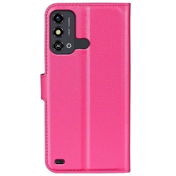 Кожаный чехол книжка Lichee для ZTE blade A53 малиновый 093056 фото