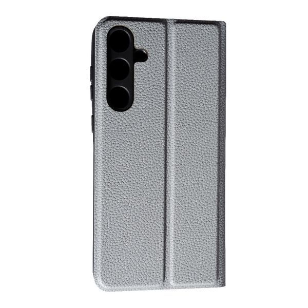 Шкіряний чохол-книжка Fibra case на Samsung Galaxy A35 / сірий 096984 фото