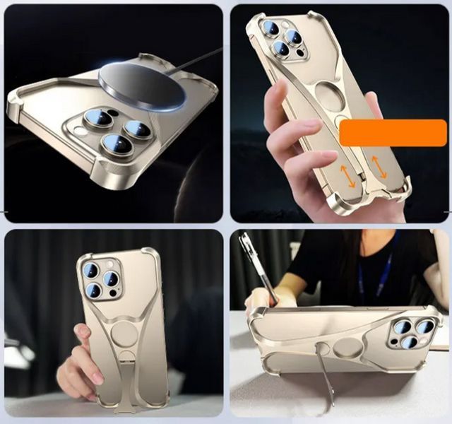 Чохол-підставка Bamper Y для iPhone 15 Pro Max / silver 202114 фото