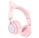 Бездротові навушники Hoco W39 Cat ear kids з LED-підсвіткою рожевий 87679 фото 2
