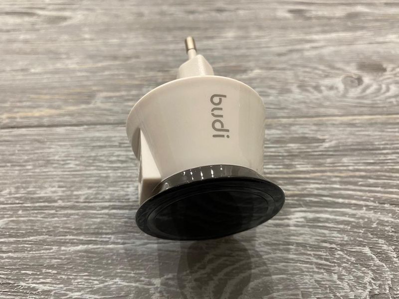 Мережевий зарядний пристрій Budi на 2 USB порту (12w, 2.4 A) чорно-білий 81655 фото