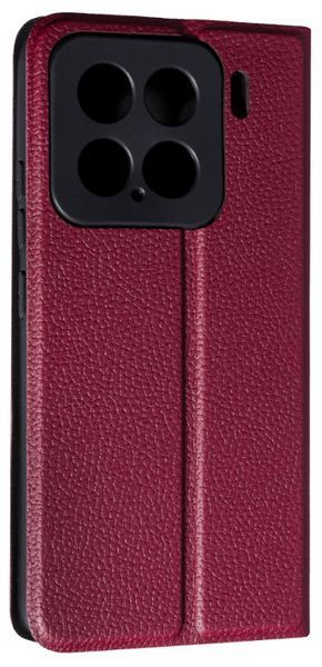 Шкіряний чохол книжка Fibra case на Xiaomi 15 Pro / бордовий 201909 фото