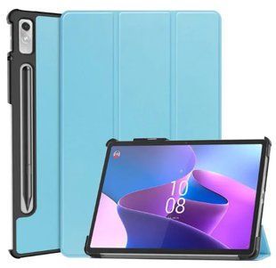Кожаный чехол книжка Crazy Horse для Lenovo Tab P11 Pro 2nd Gen голубой 093985 фото