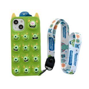 Гумовий 3D чохол Monsters Pop it для iPhone 13 Pro Max / (з ремінцем) 098688 фото