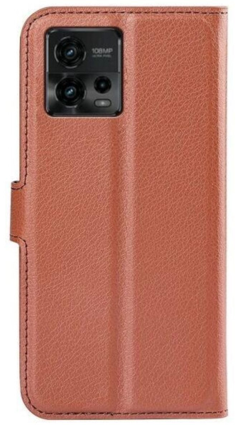 Кожаный чехол книжка Lichee для Motorola G72 коричневый 089765 фото