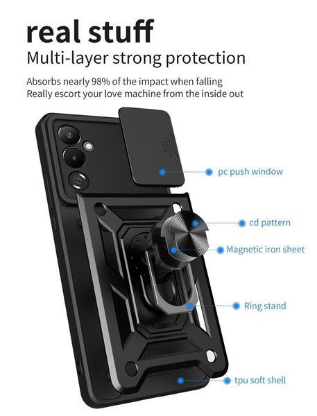 PC + TPU чехол Camshield armor для Tecno POVA Neo 2 / зеленый 097064 фото