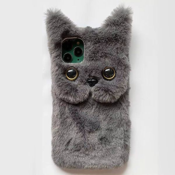 Чохол пухнастий Fluffy Cat на iPhone 12 / білий 098143 фото