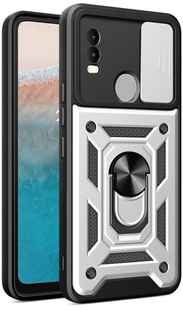 PC + TPU чехол Camshield armor для Nokia C21 Plus / серебристый 90610 фото