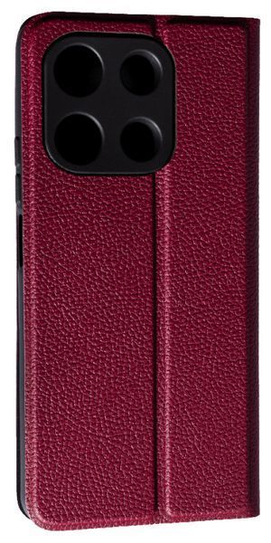Шкіряний чохол книжка Fibra case на Xiaomi Redmi Note 13 (4G) / бордовий 200792 фото
