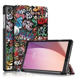 Кожаный чехол книжка Crazy Horse для Lenovo Tab M8 4th Gen graffiti 093868 фото