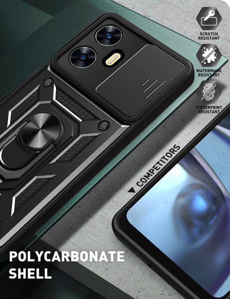 PC + TPU чохол Camshield armor для Realme 10 Pro Plus / сріблястий 89412 фото