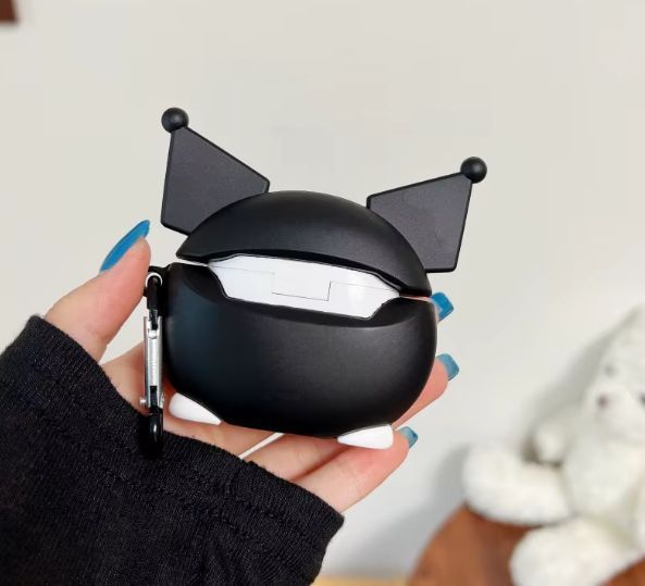 Силіконовий чохол із карабіном для Airpods Pro 2/Kuromi 098626 фото