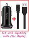 Автомобильная зарядка HOCO Z1 на 2USB (2.4A) + Lightning cable(2 цвета) 51122 фото 9