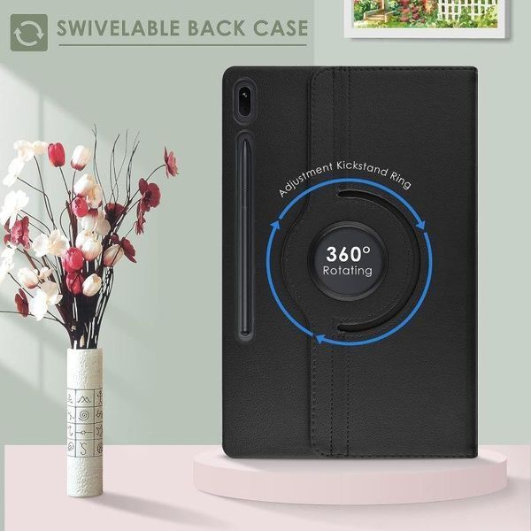 Шкіряний чохол-книжка 360 для Samsung Galaxy Tab S10 FE Plus (13.1") / чорний 100023 фото