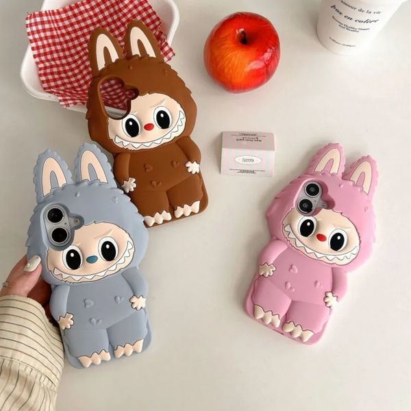 Гумовий 3D-чохол Labubu Toy для iPhone 15 Pro Max/рожевий 099548 фото
