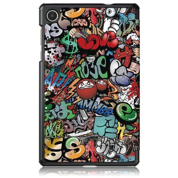 Кожаный чехол книжка Crazy Horse для Lenovo Tab M8 4th Gen graffiti 093868 фото