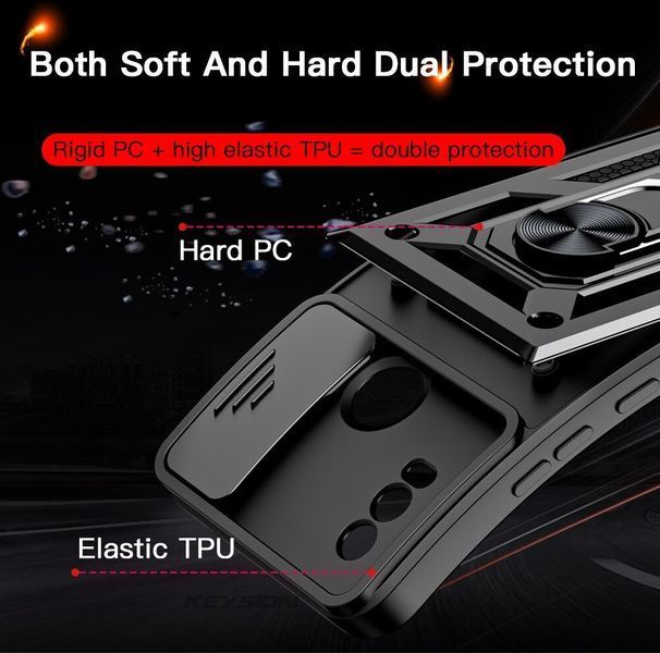 PC + TPU чехол Camshield armor для Nokia C21 Plus / серебристый 90610 фото