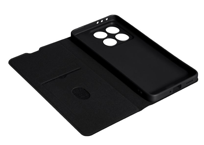 Шкіряний чохол книжка Fibra case на Xiaomi 14T Pro / чорний 201945 фото