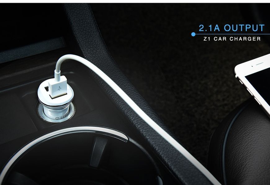 Автомобильная зарядка HOCO Z1 на 2USB (2.4A) + Lightning cable(2 цвета) 51122 фото