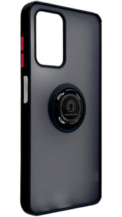 TPU чохол накладка Matte Ring Magnit для ZTE Blade V40 Vita чорний (червоні кнопки) 090262 фото