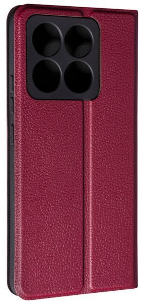 Шкіряний чохол книжка Fibra case на Xiaomi 14T Pro / бордовий 201946 фото