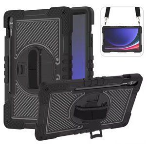 PC + TPU чехол Carbon Armor Cover Tablet на Samsung Galaxy Tab S10 FE Plus (13.1") / черный 099535 фото