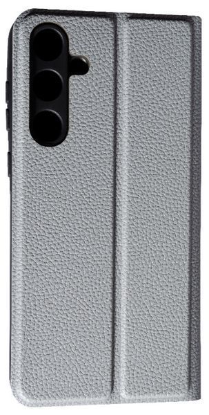 Шкіряний чохол-книжка Fibra case на Samsung Galaxy A55 / сірий 095823 фото