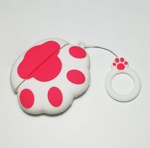 Силіконовий чохол із карабіном для AirPods 4/Cat's paw white 098515 фото