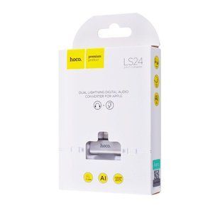 AUX перехідник Hoco LS24 Lightning to Lightning + Lightning 80585 фото