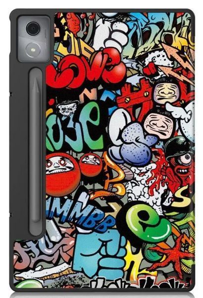 Шкіряний чохол книжка Crazy Horse на планшет Lenovo Xiaoxin Pad Pro (12.7") 2025 / graffiti 202573 фото
