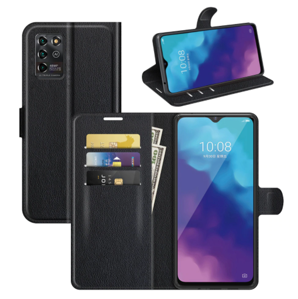 Шкіряний чохол-книжка Lichee для ZTE Blade V30 Vita чорний 089815 фото