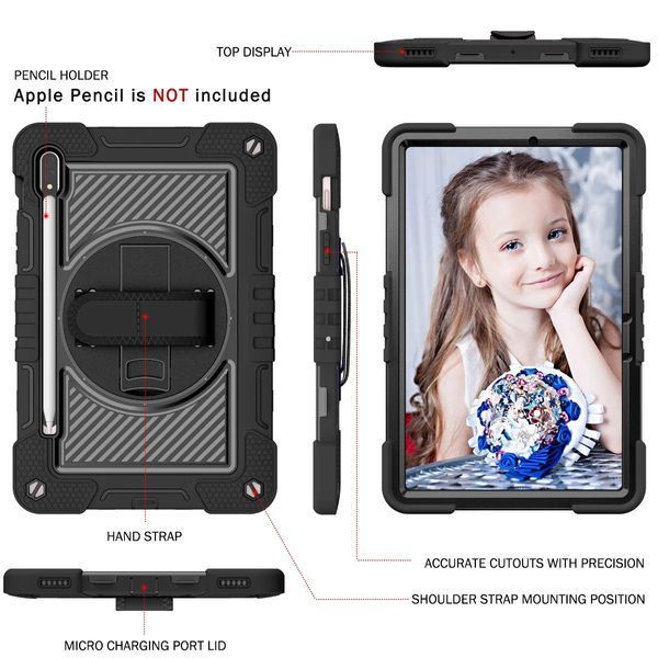 PC + TPU чехол Carbon Armor Cover Tablet на Samsung Galaxy Tab S10 FE Plus (13.1") / черный 099535 фото