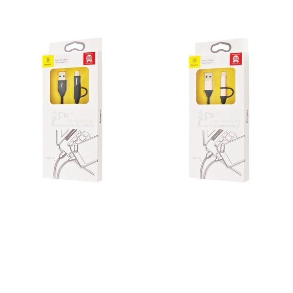 Baseus Yiven 2-1 Cable（Micro/Lightning) (1m) (2 кольори) 16799 фото