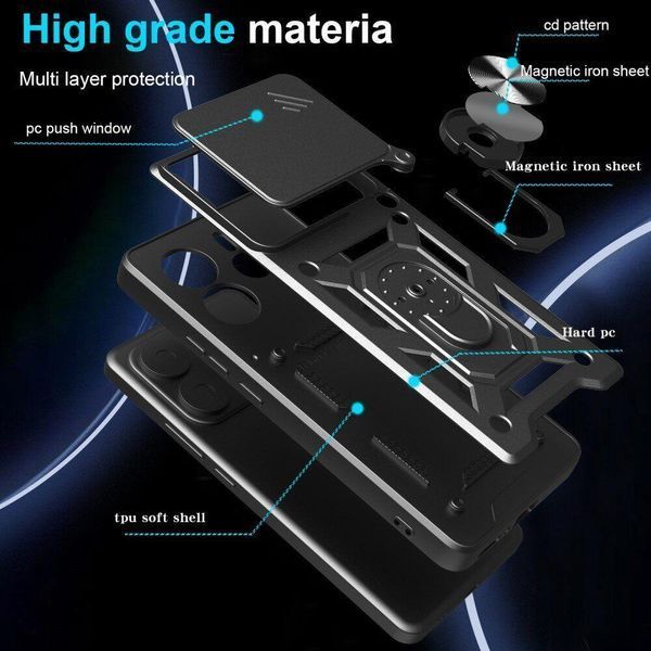 PC + TPU чохол Camshield Armor для Xiaomi Redmi Note 14 (4G) / чорний 099818 фото