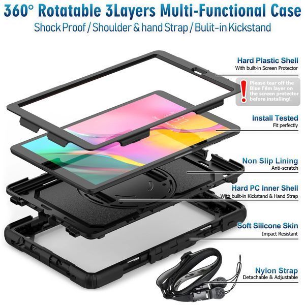 PC + TPU чехол Armor Cover Tablet на планшет Samsung Galaxy Tab A 10.1" (T510 / T515) / черный 096954 фото