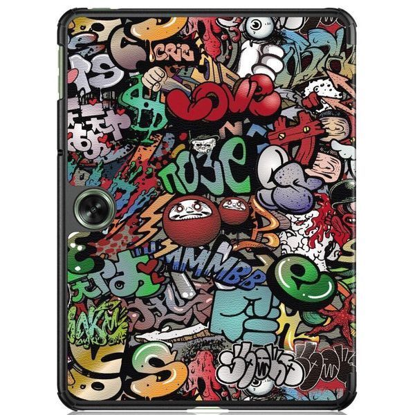 Кожаный чехол книжка Crazy Horse для OPPO Pad Neo (11.4") / Graffiti 099407 фото