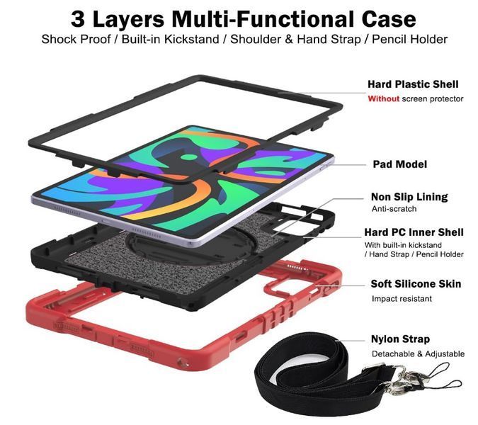 Чехол Carbon Armor Tablet на планшет Lenovo Tab K11 2024 (11") / красный 200882 фото