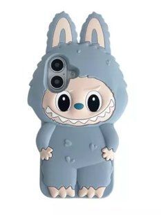 Гумовий 3D-чохол Labubu Toy для iPhone 15 Pro Max/блакитний 099550 фото