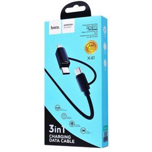 USB кабель Hoco X41 Multi-Way 3-in-1 Cable (1m) 80615 фото