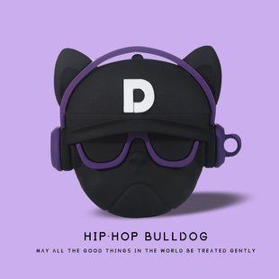 Силіконовий чохол із карабіном для AirPods 4/Hip-hop bulldog purple 098516 фото
