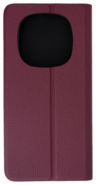 Кожаный чехол книжка Fibra case на Poco X7 / бордовый 202286 фото